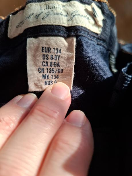 Tmavomodré menčestráky s nastavením v pase134, h&m,134