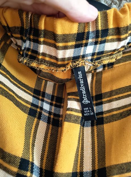 Karované nohavice stradivarius, stradivarius,l