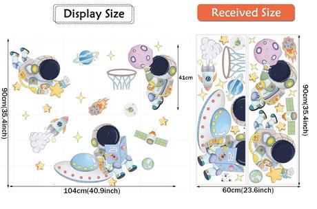 Nálepky na stenu do detskej izbičky - kozmonauti,