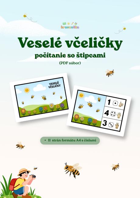 Veselé včeličky - počítanie so štipcami, 
