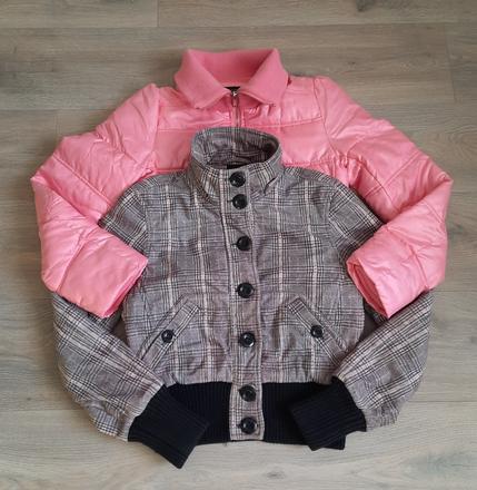 Káro bunda + ružová grátis, 164