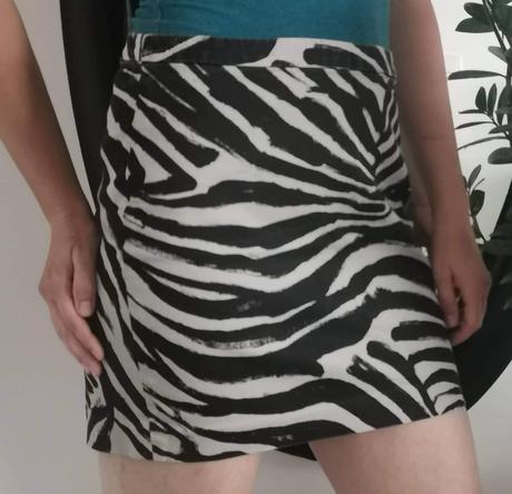 Zebrovaná mini sukňa h&m, h&m,l