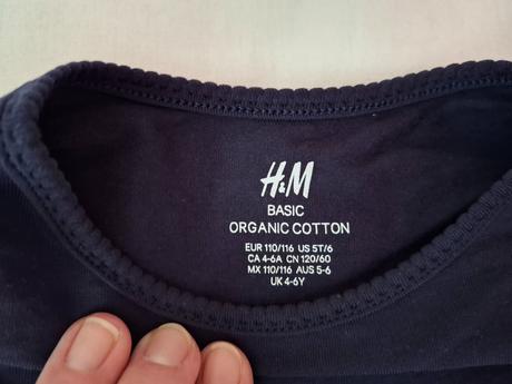Dievčenské tričko z organickej bavlny, h&m,110 / 116