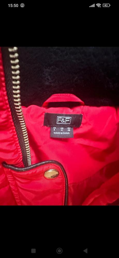 Červená zimná bunda, f&f,38