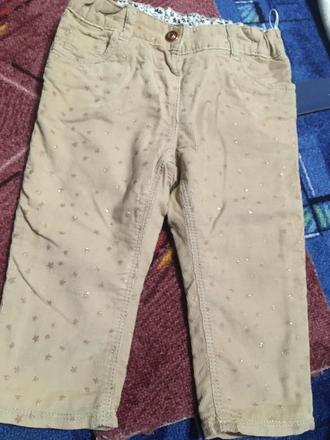 Podšité hviezdičkové mäkké nohavice,menčestráky, c&a,80