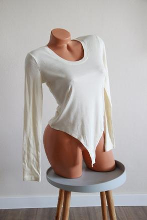 Krémový bavlnené body tričko h&m, m, h&m,m