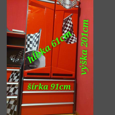 Detská posteľ + skriňa + písací stôl, šírka (cm): 130