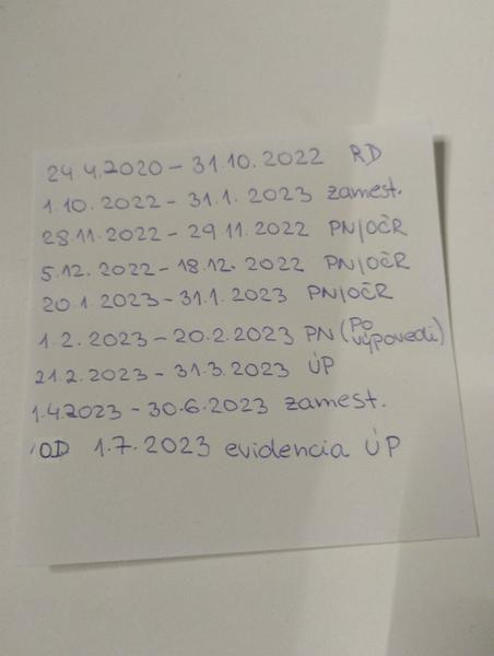 Vznikne mi nárok na materské, keď som od 1.7.2023 evidovaná na úrade práce?