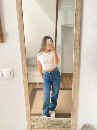 Úzasne pohodlné makkulinke rozsírene rifle top sta, xs