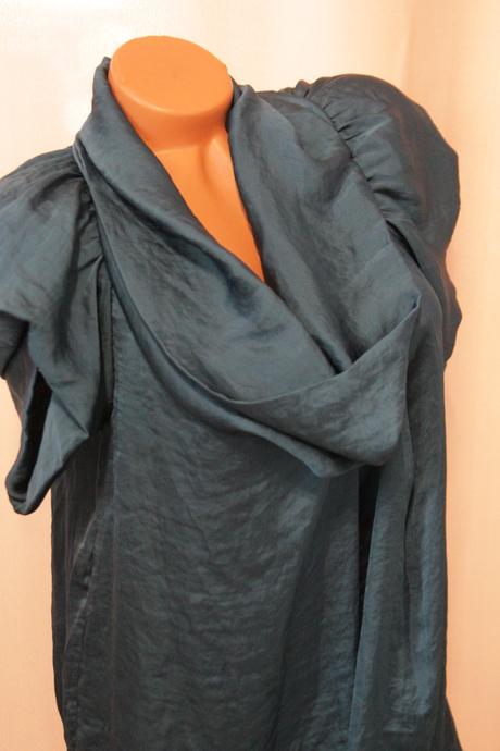 Modrá saténová blúzka sisley, l, sisley,l