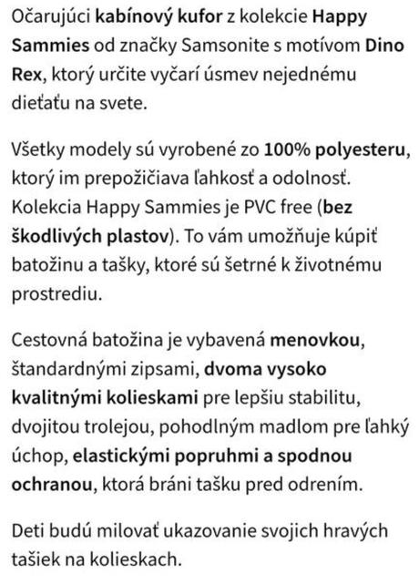 Detský kufor dino, samsonite