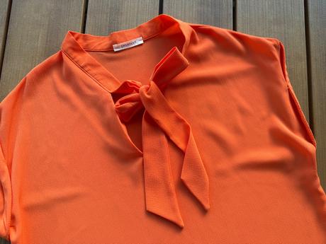 Oranžový top s mašlou promod, promod,s
