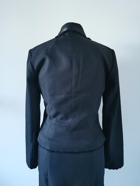 Čierne sako, blejzer s čipkou, s