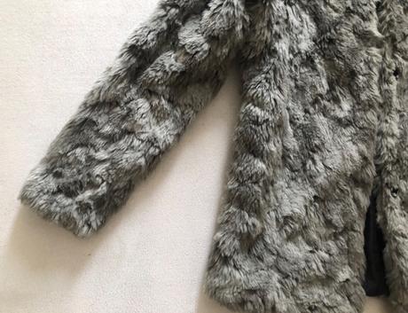 Šedý umelý kožuch h&m, xxs/xs, h&m,xs