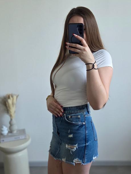 Zara rifľová sukňa s, zara,s