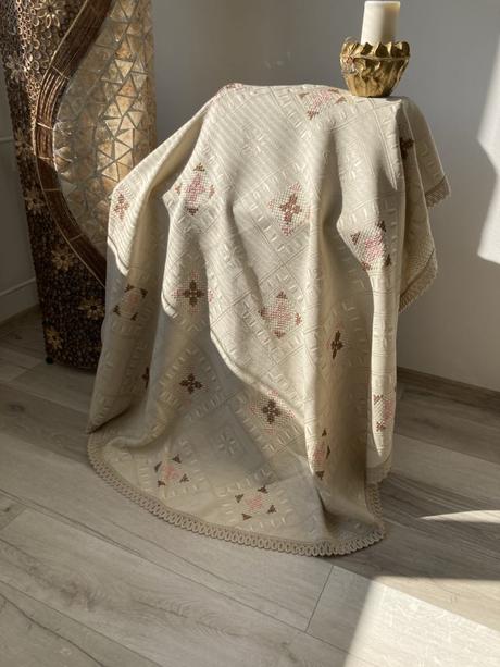 Obrus krémový -priemer-175 cm,, 