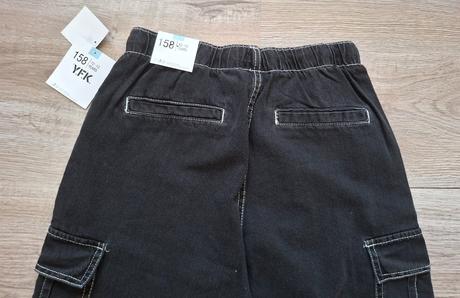 Nové chlapčenské voľné/baggy čierne rifle 158, kik,158