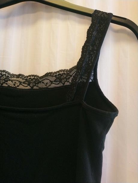 Dámsky čierny elastický top, cotonella, xs, xs