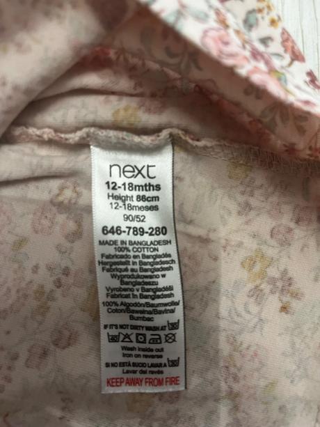 Ružové kvietkované šaty, next,86