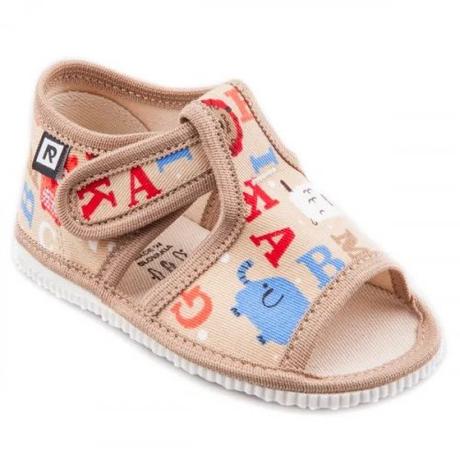 Detské papučky s otvorenou špičkou, suchý zips, rak,17 - 30