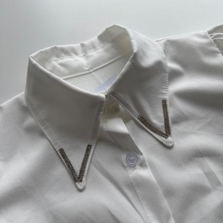 Dievčenská blúzka s ozdobným golierom, 128 / 164