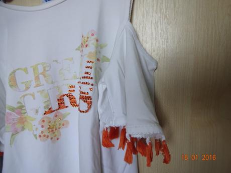 Tricko s oranzovymi strapcami, mayoral,140