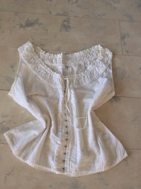 Romantická madeirová blúzka, h&m,xl