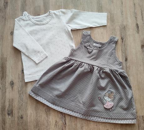 Bodkované tričko a šaty, 74