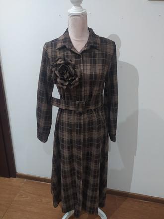 Karované šaty, l / m / s