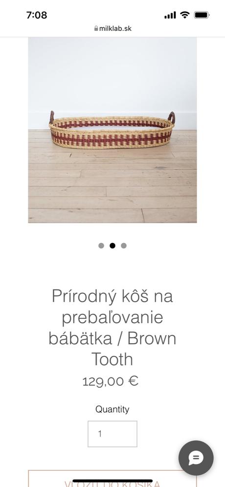 Milklab prebalovací prírodný kôš, 