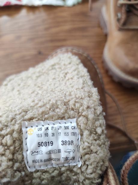 Vysoké teplé topánky kožené, timberland,28