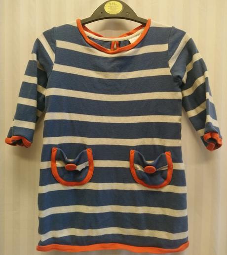 Pásikavé modro biele šatôčky, next, 98-104 cm, next,104