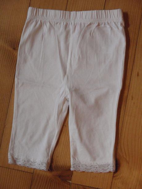 Biele 3/4 legíny s čipkou -  pre 2-3r, dopodopo,98