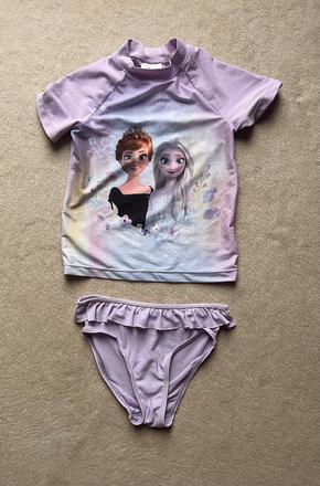 Súprava elsa a anna uv 50+ do vody top a plavky, h&m,110