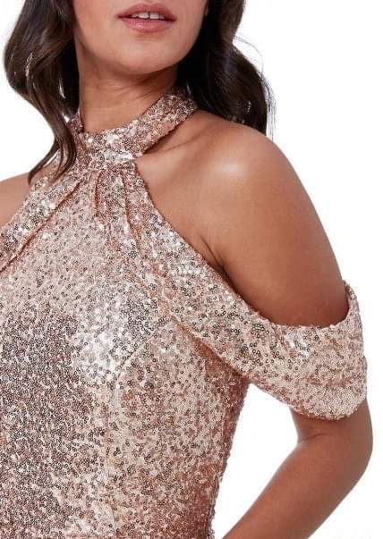 Zlaté ligotavé spoločenské šaty, 34 / 36 / s / xs