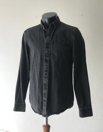 Chlapčenská čierna džínsová košeľa, pull&bear,xs