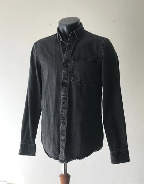 Chlapčenská čierna džínsová košeľa, pull&bear,xs