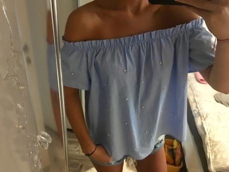 Perličkový top, stradivarius,s