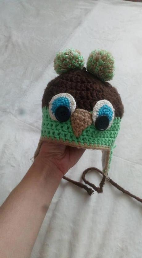 Handmade hackovana sovickova ciapka, 74