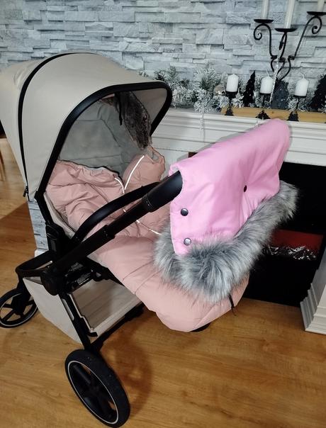 Teplučký huňaty rukávnik s kožušinkou,