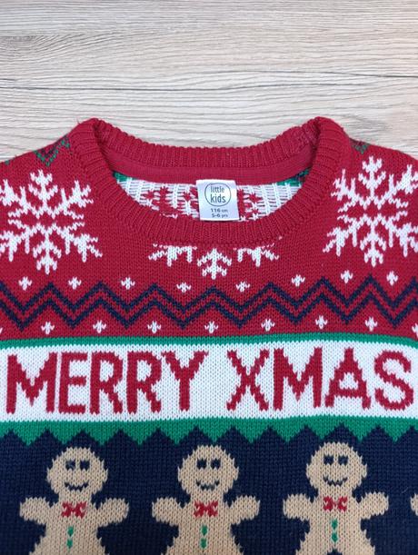 Chlapčenský vianočný červený sveter, sinsay,116