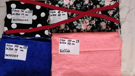 Látka modrá na blúzku,