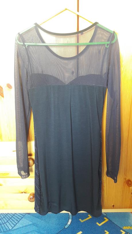 Lesklé modré šaty, xs