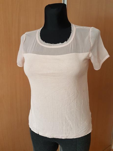 Jemný broskynkový elegantný top h&m vel.s, h&m,s