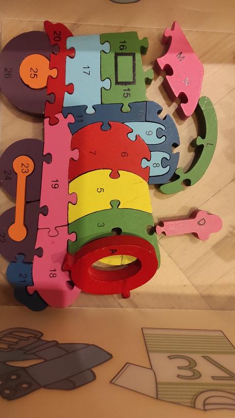 Lokomotíva/rušeň skladačka+vlak kocky 2ks,