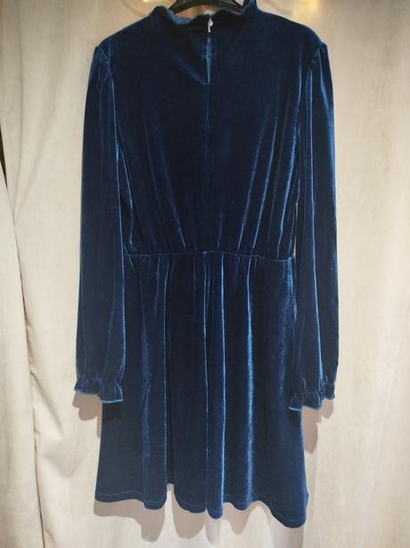 Modré zamatové šaty l, l