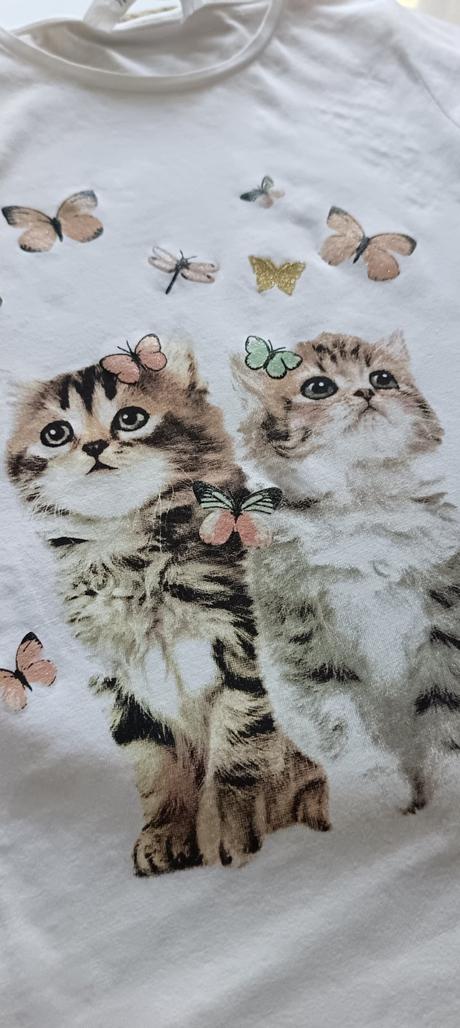 Tričko s mačiatkami, h&m,140