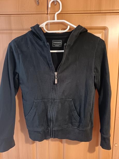 Mikina čierna s kapucňou na zips, 128-134, 8-9 rok, terranova,134