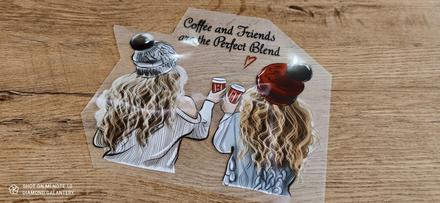 Nažehľovacia nálepka -coffe and friends are the pe, 