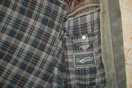 Kožená bunda,futrovaná, l